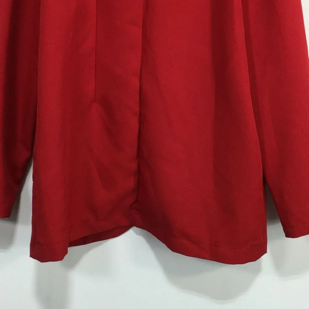 Pretty Little Thing Single Breasted Oversized Blazer, Women's Size 12 {US} - Red - Picture 12 of 12